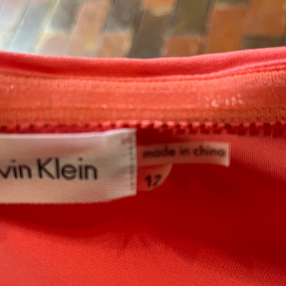 Calvin Klein size 12 peachy orange strapless mini dress - Picture 6 of 6